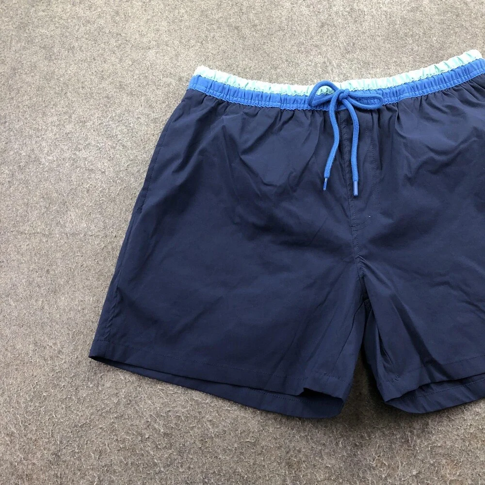 Southern Marsh Swim Trunks Mens Medium Blue Elastic Waist Drawstring Lined